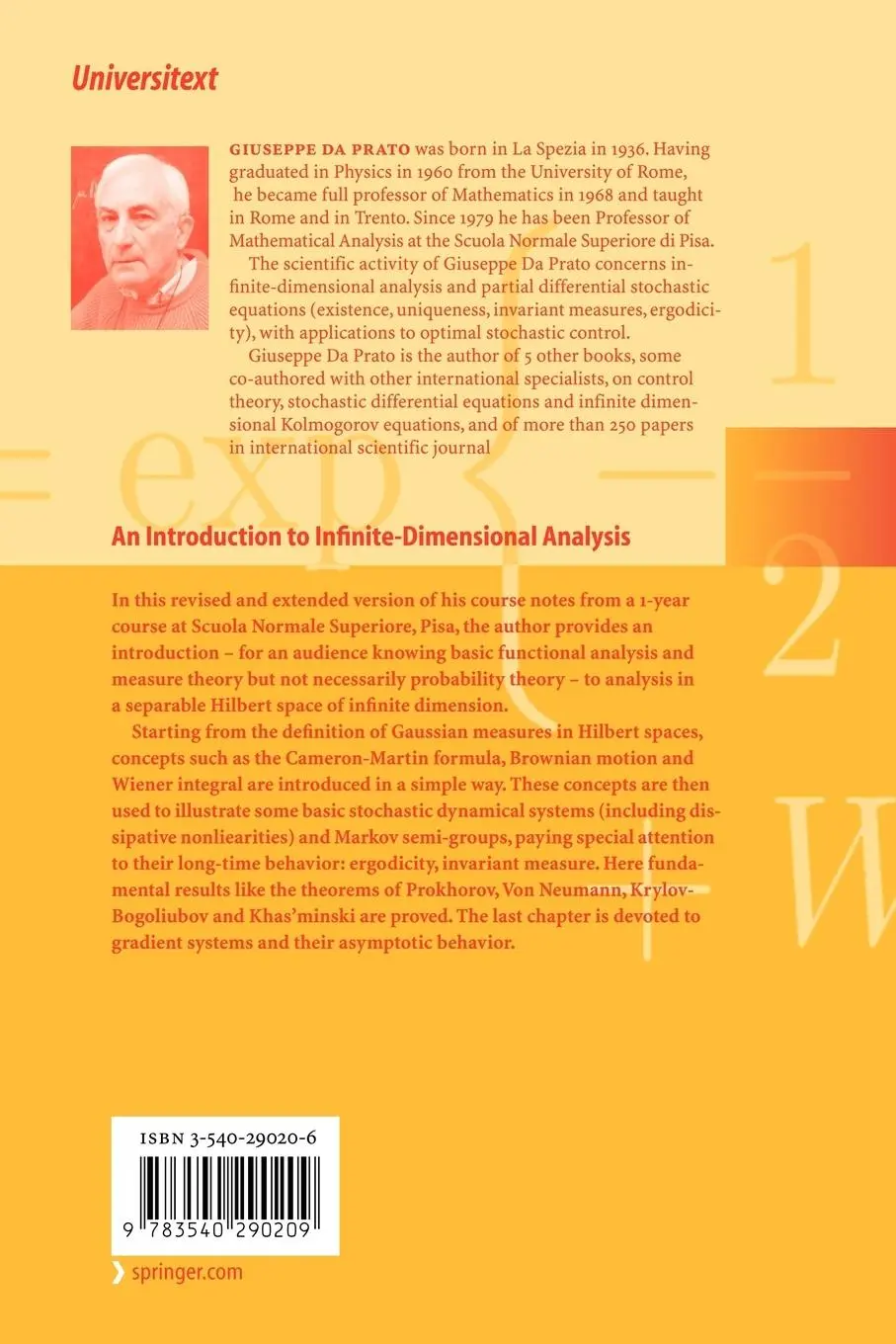 Rückseite: 9783540290209 | An Introduction to Infinite-Dimensional Analysis | Giuseppe Da Prato