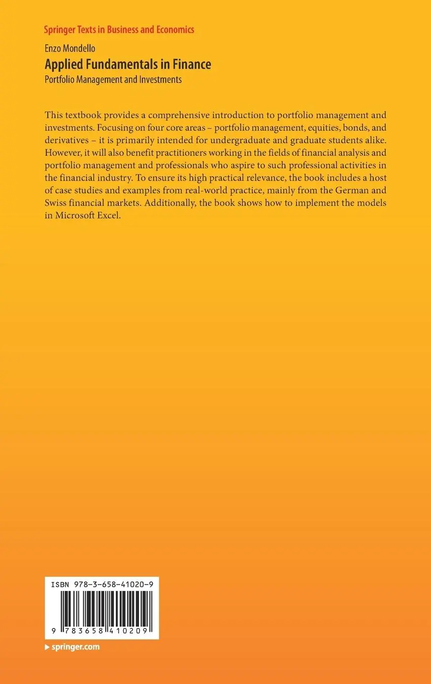 Rückseite: 9783658410209 | Applied Fundamentals in Finance | Portfolio Management and Investments