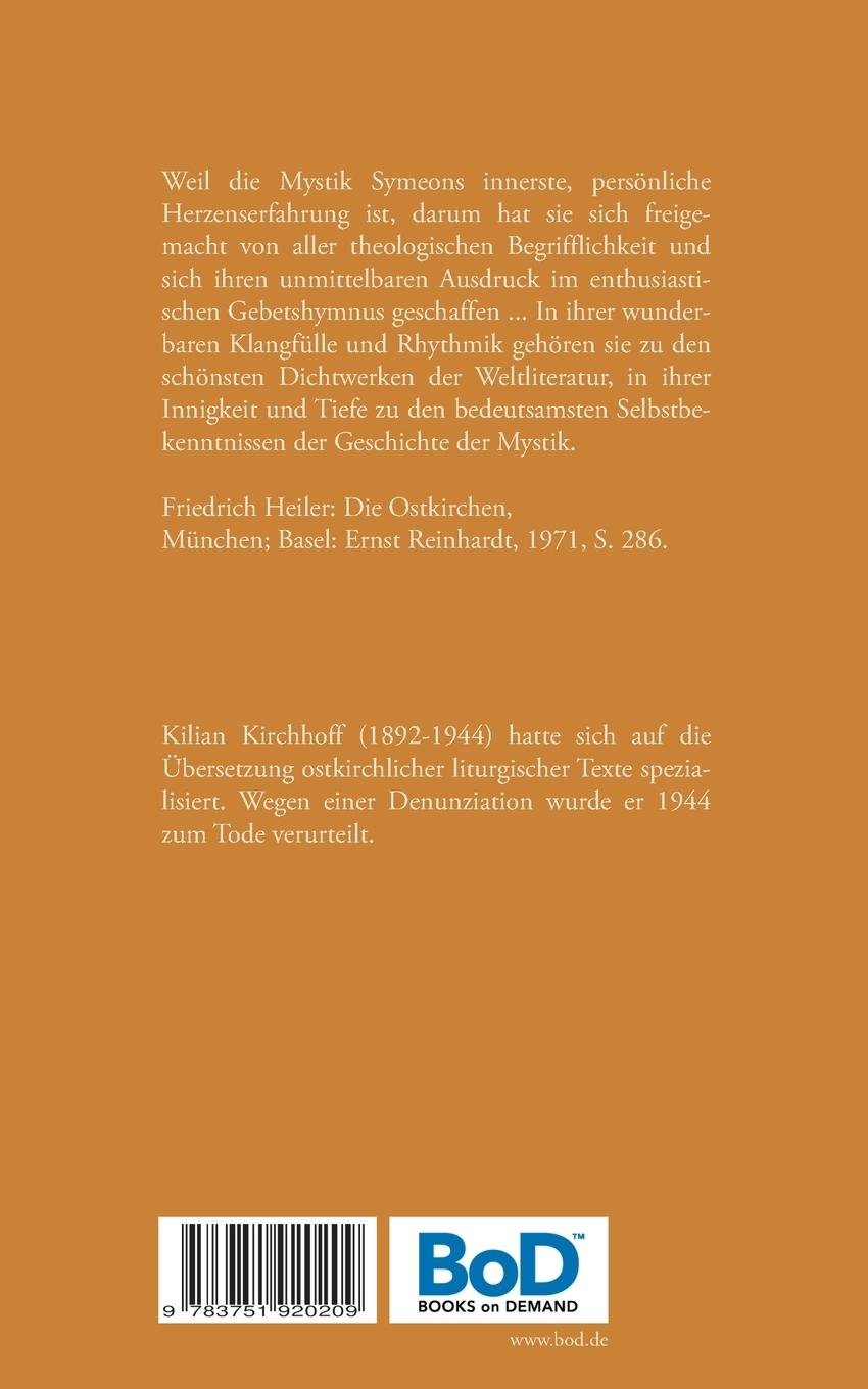 Rückseite: 9783751920209 | Licht vom Licht | Hymnen | Symeon der Neue Theologe | Taschenbuch