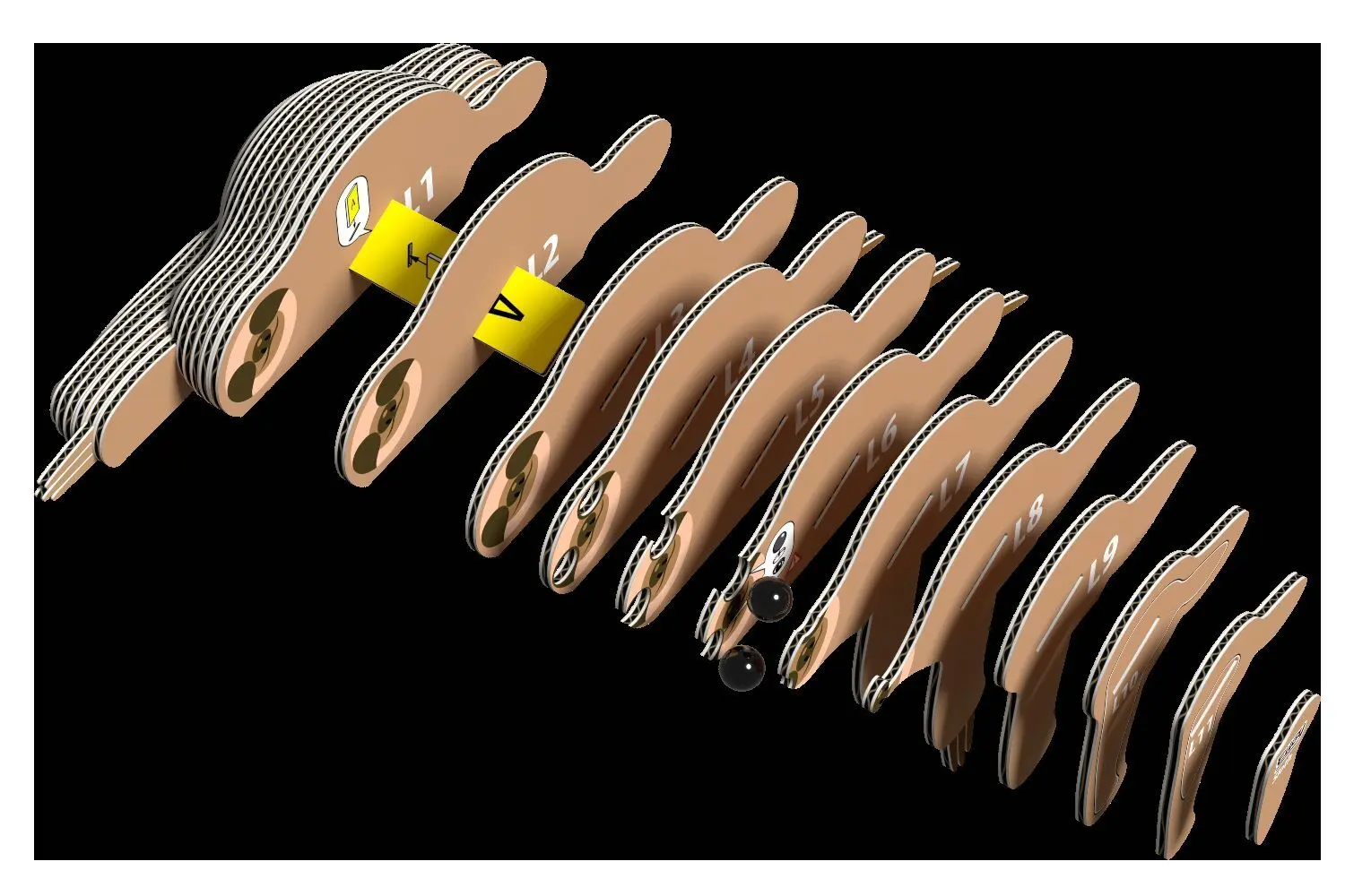 Bild: 9421035150309 | EUGY - 3D Bastelset Faultier | Kit (Bastelset) | In Karton | 650032