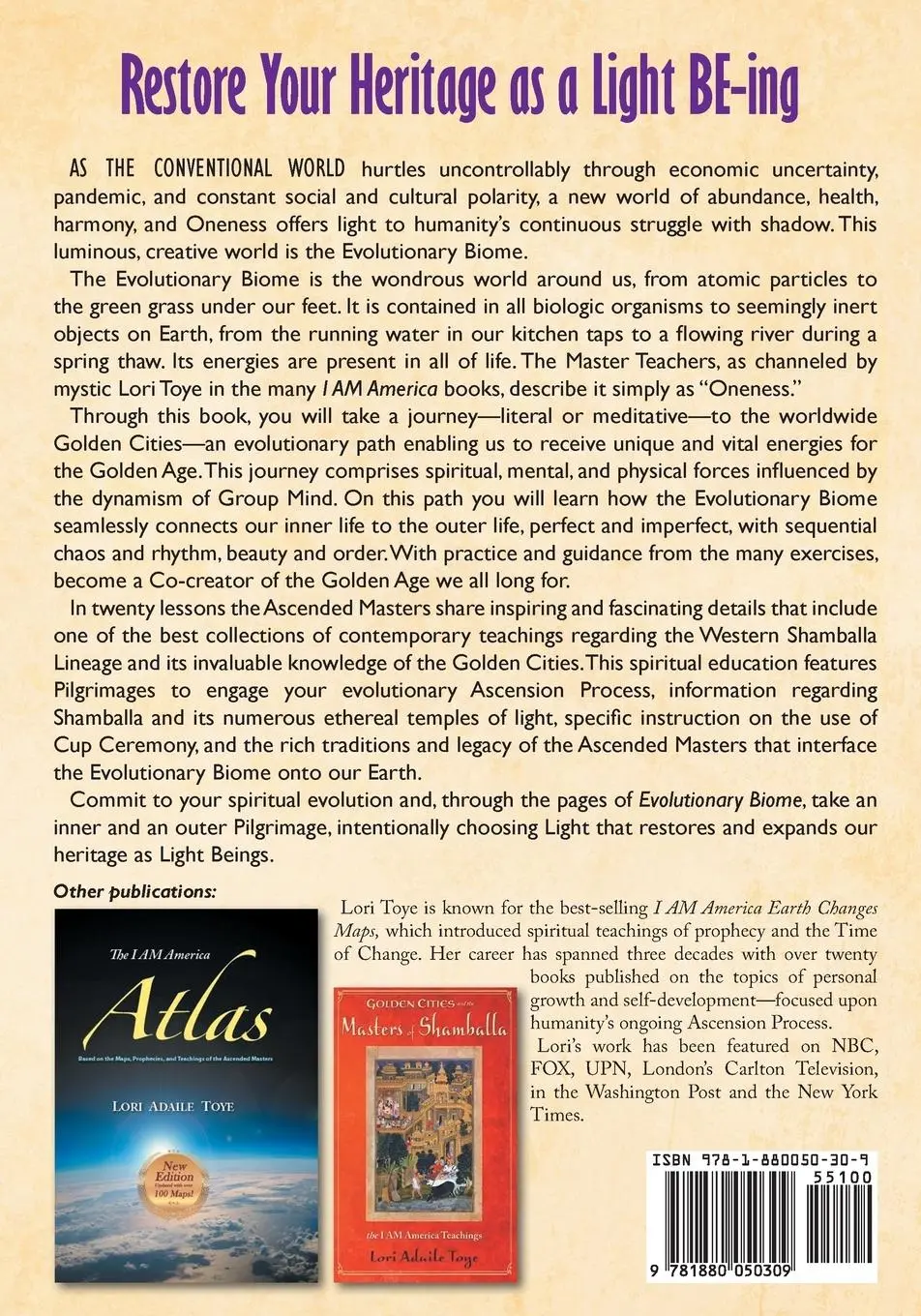 Rückseite: 9781880050309 | Evolutionary Biome | The Pilgrimage to Ascension | Lori Adaile Toye