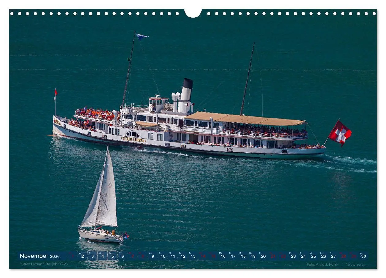 Bild: 9783457670309 | Dampfschiffe Vierwaldstättersee (Wandkalender 2026 DIN A3 quer),...