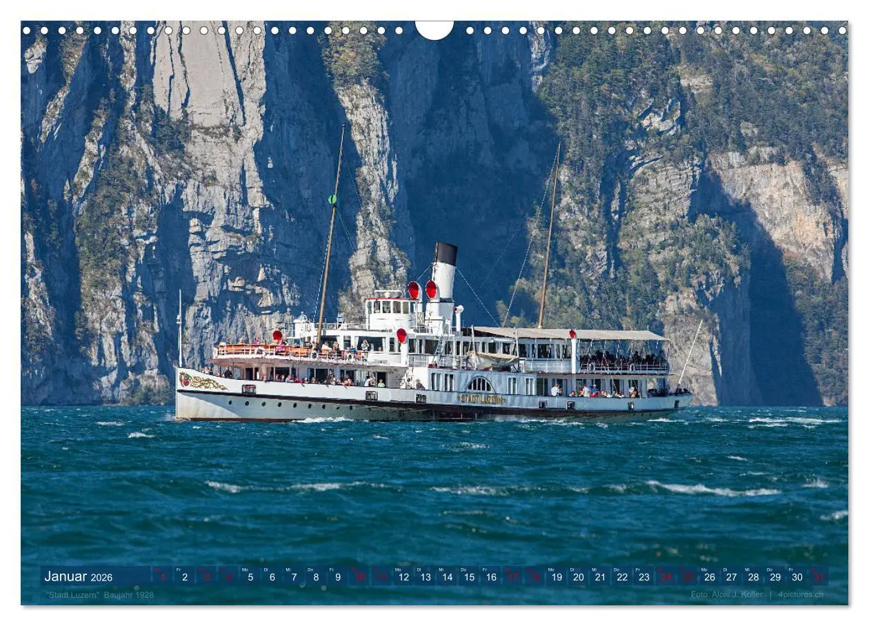 Bild: 9783457670309 | Dampfschiffe Vierwaldstättersee (Wandkalender 2026 DIN A3 quer),...