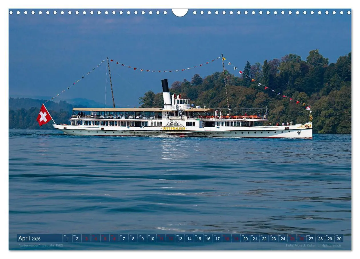 Bild: 9783457670309 | Dampfschiffe Vierwaldstättersee (Wandkalender 2026 DIN A3 quer),...