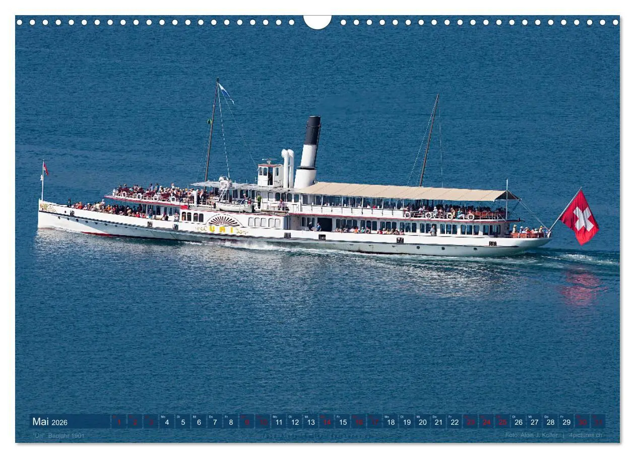 Bild: 9783457670309 | Dampfschiffe Vierwaldstättersee (Wandkalender 2026 DIN A3 quer),...