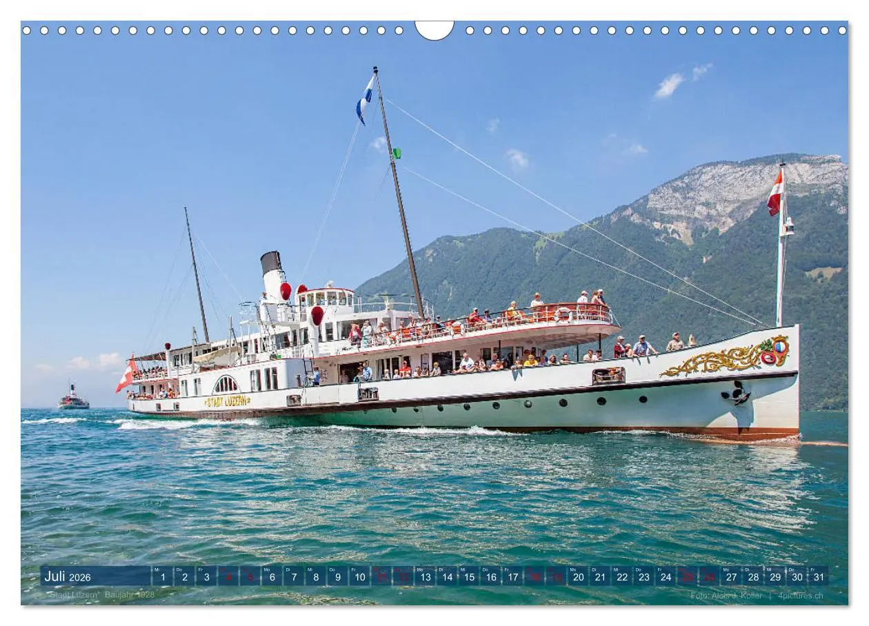 Bild: 9783457670309 | Dampfschiffe Vierwaldstättersee (Wandkalender 2026 DIN A3 quer),...