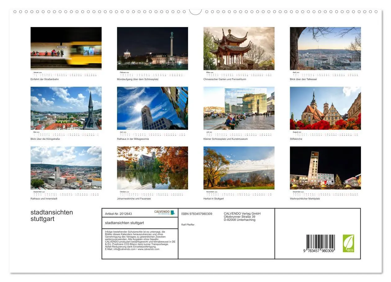 Bild: 9783457980309 | stadtansichten stuttgart (hochwertiger Premium Wandkalender 2026...