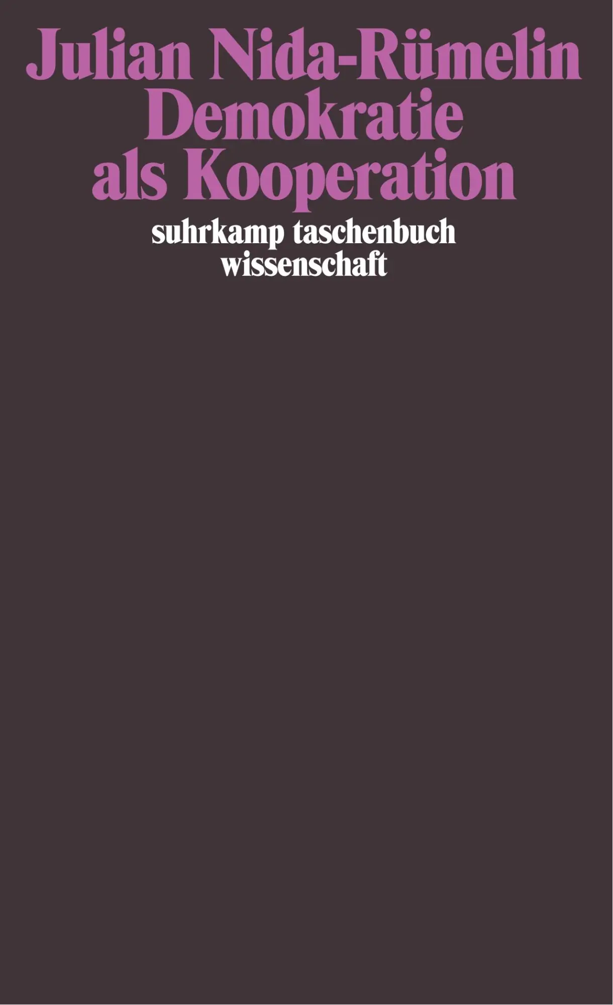 Cover: 9783518290309 | Demokratie als Kooperation | Julian Nida-Rümelin | Taschenbuch | 1999