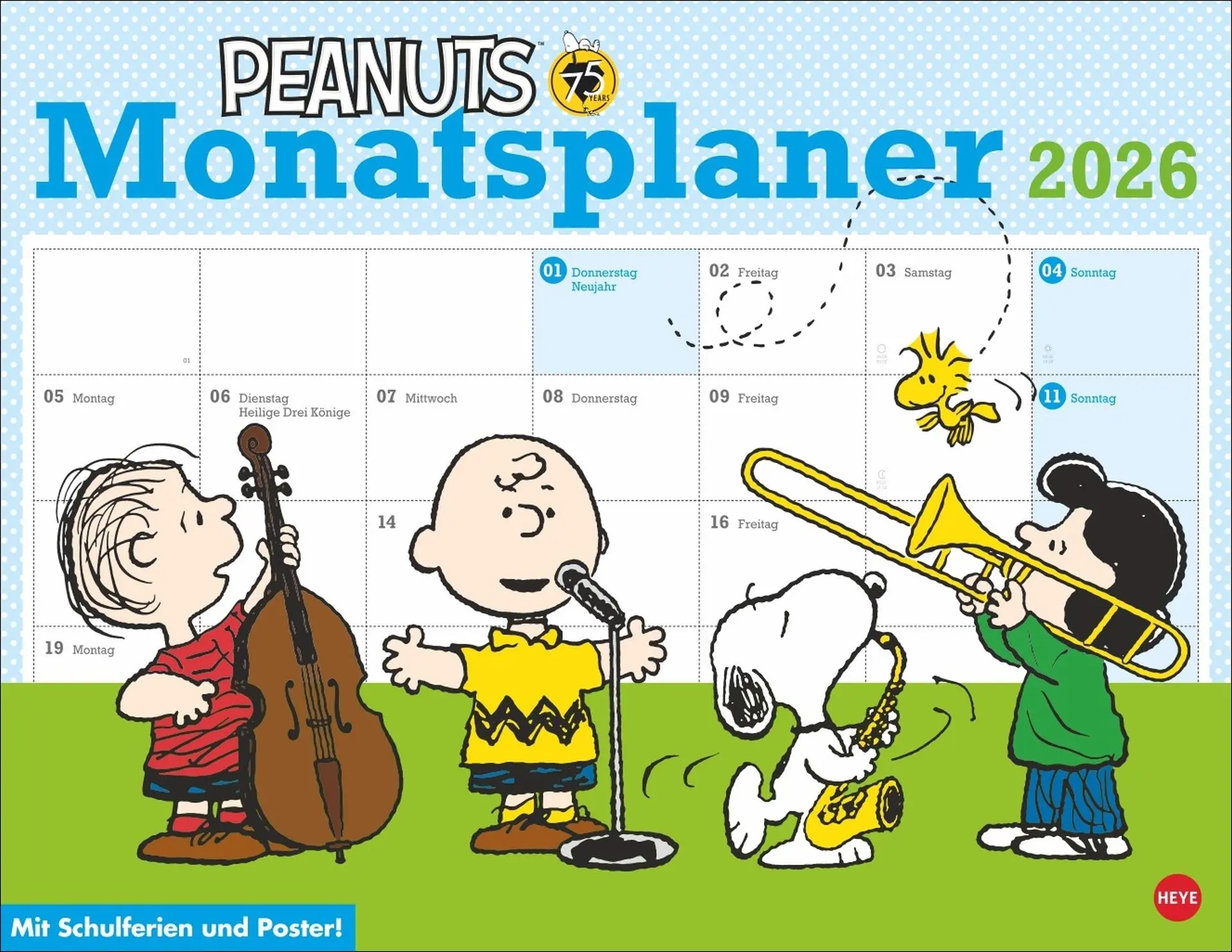 Cover: 9783756410309 | Peanuts Monatsplaner 2026 | Heye | Kalender | Peanuts Kalender Heye