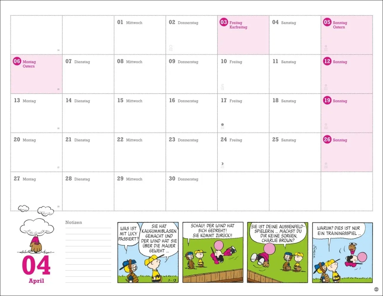 Bild: 9783756410309 | Peanuts Monatsplaner 2026 | Heye | Kalender | Peanuts Kalender Heye