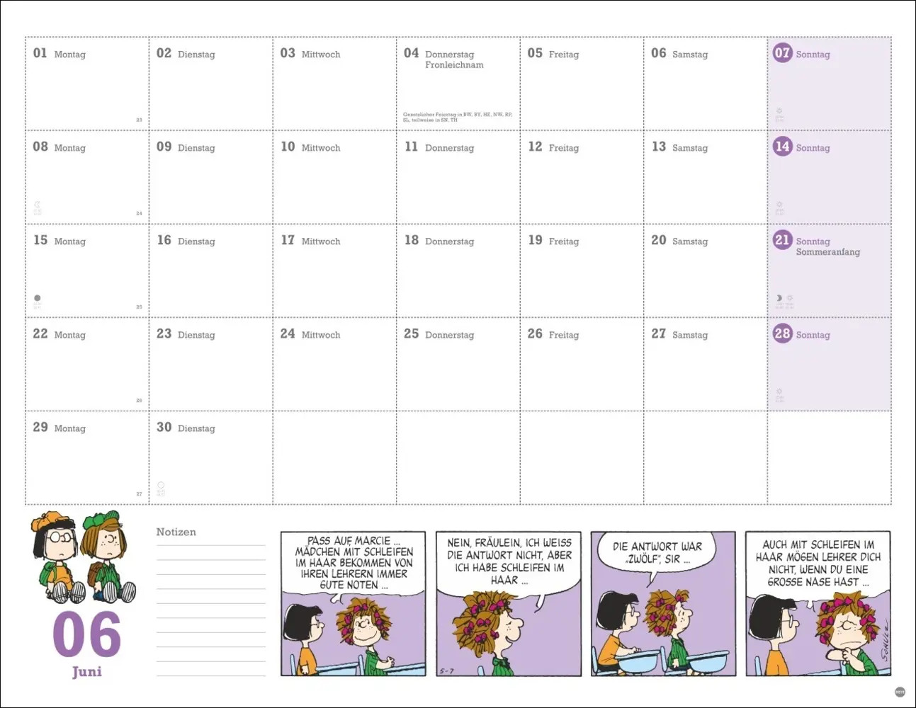 Bild: 9783756410309 | Peanuts Monatsplaner 2026 | Heye | Kalender | Peanuts Kalender Heye