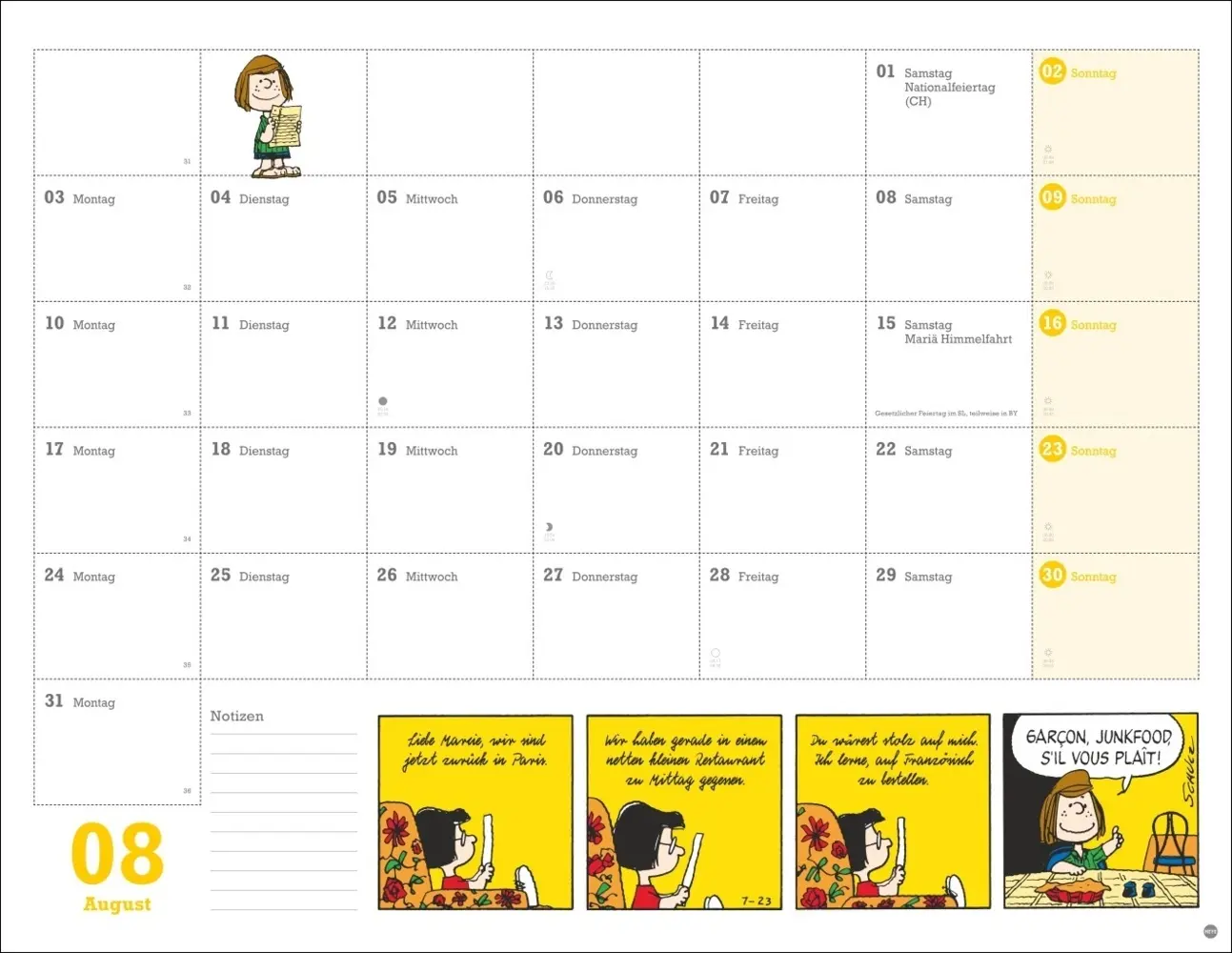 Bild: 9783756410309 | Peanuts Monatsplaner 2026 | Heye | Kalender | Peanuts Kalender Heye
