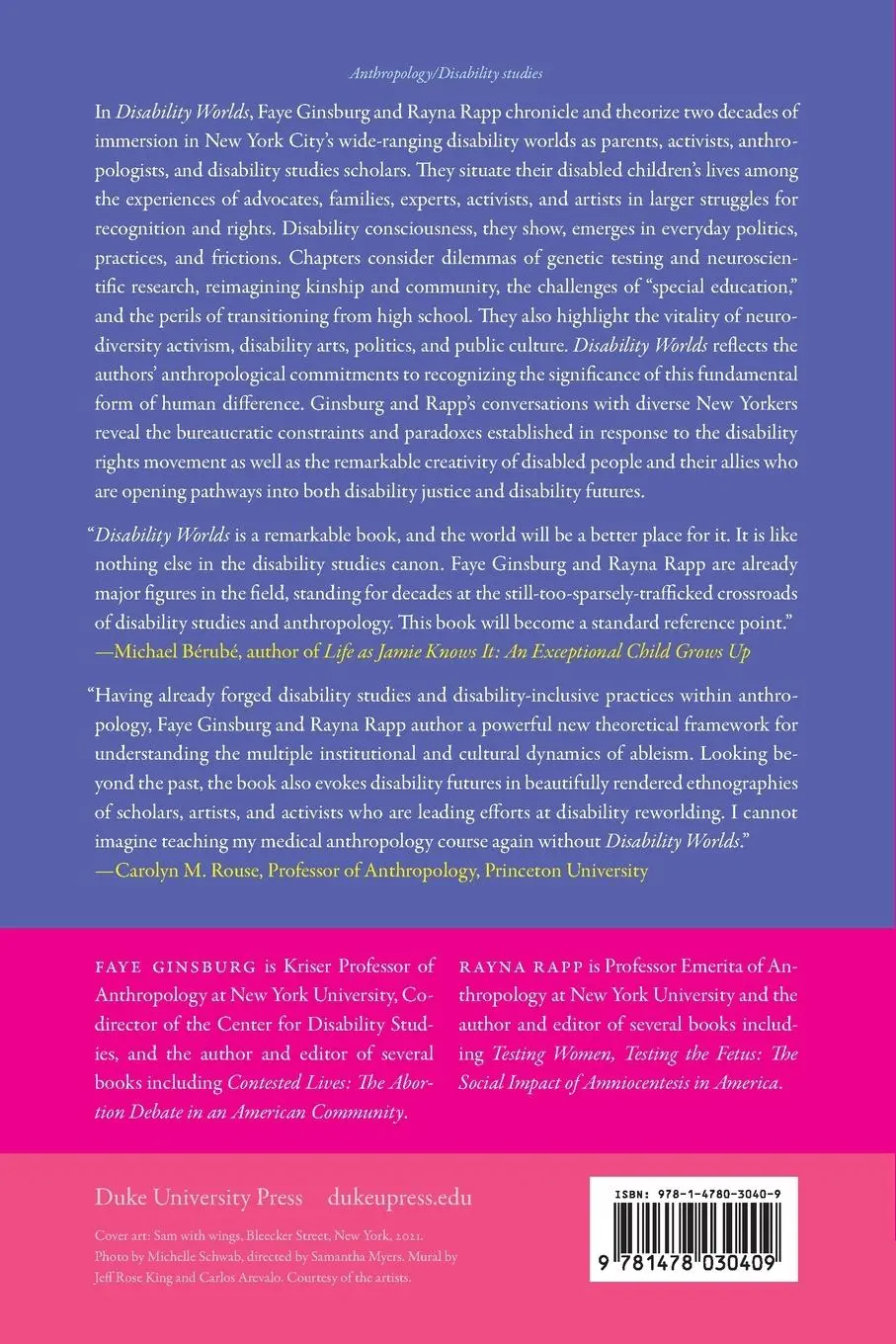 Rückseite: 9781478030409 | Disability Worlds | Faye Ginsburg | Taschenbuch | Englisch | 2024