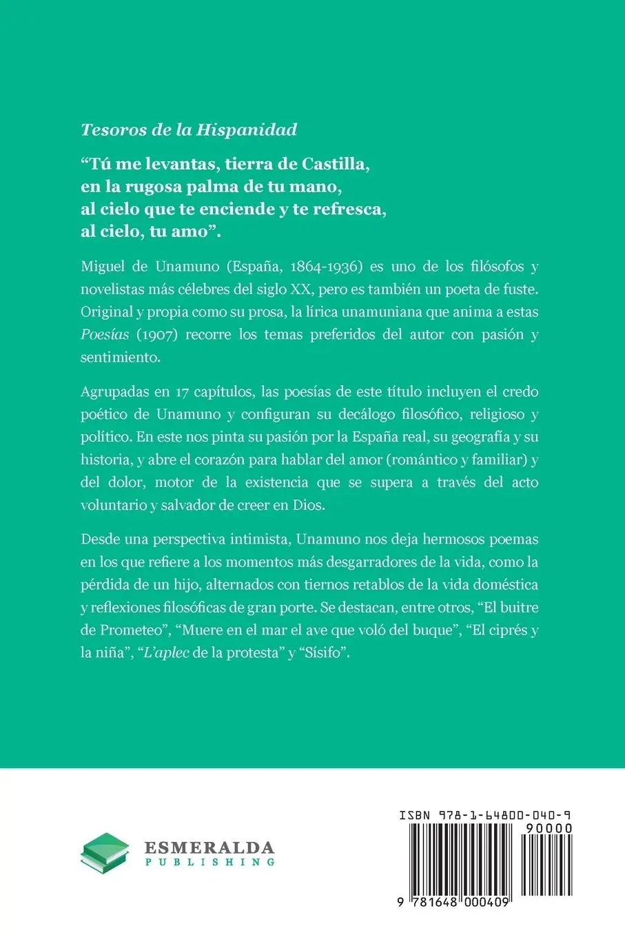 Rückseite: 9781648000409 | Poesías | Miguel De Unamuno | Taschenbuch | Spanisch | 2022