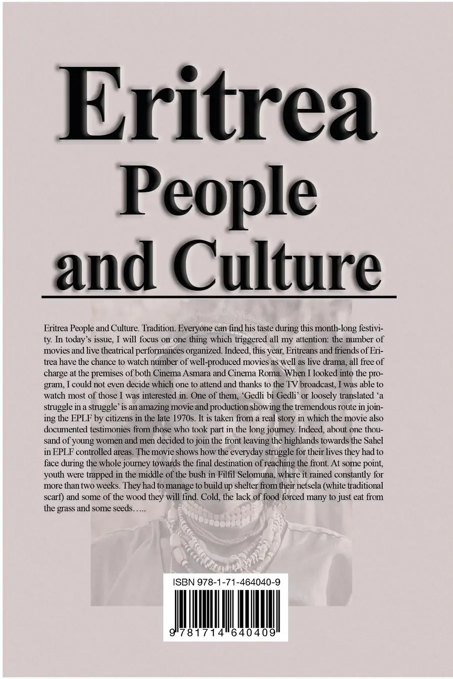 Rückseite: 9781714640409 | Eritrea People and Culture | Eritrea Tradition | Barric Molefe | Buch