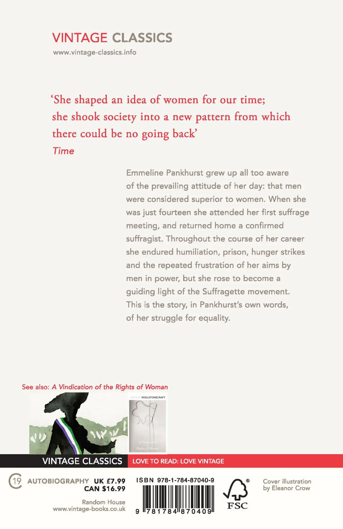 Rückseite: 9781784870409 | My Own Story | Emmeline Pankhurst | Taschenbuch | Vintage Classics
