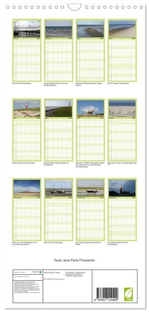 Bild: 9783457110409 | Familienplaner 2025 - Texel, eine Perle Frieslands mit 5 Spalten...