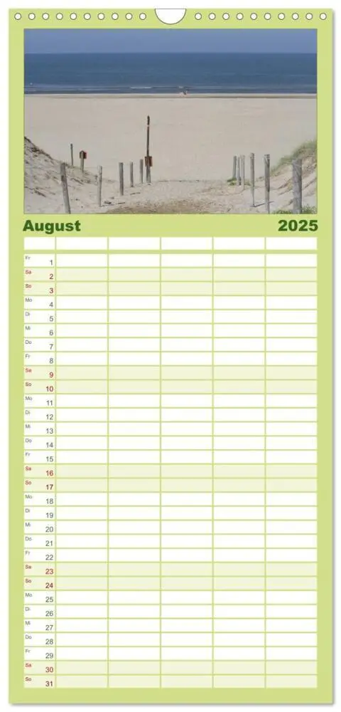 Bild: 9783457110409 | Familienplaner 2025 - Texel, eine Perle Frieslands mit 5 Spalten...