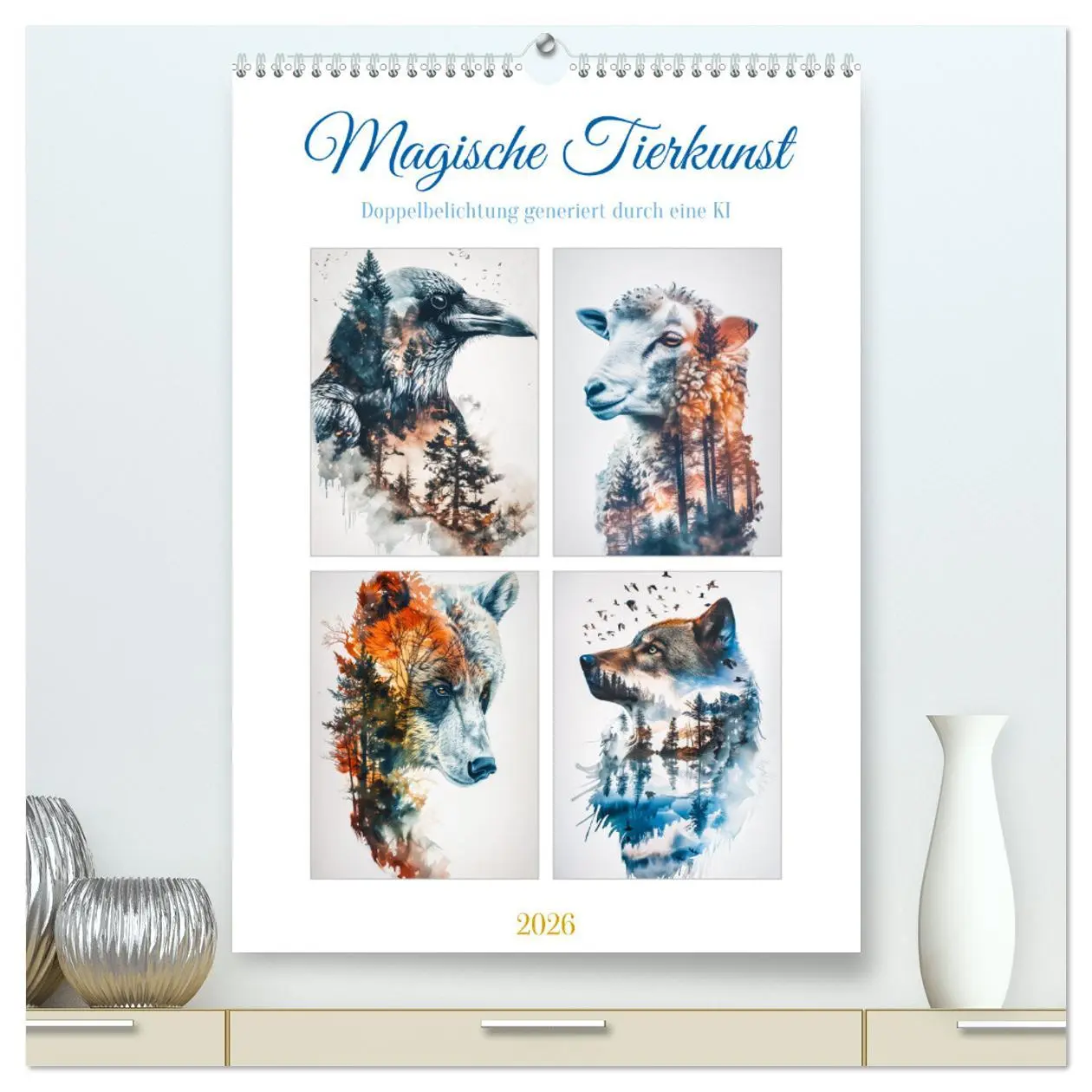 Cover: 9783457280409 | Magische Tierkunst (hochwertiger Premium Wandkalender 2026 DIN A2...