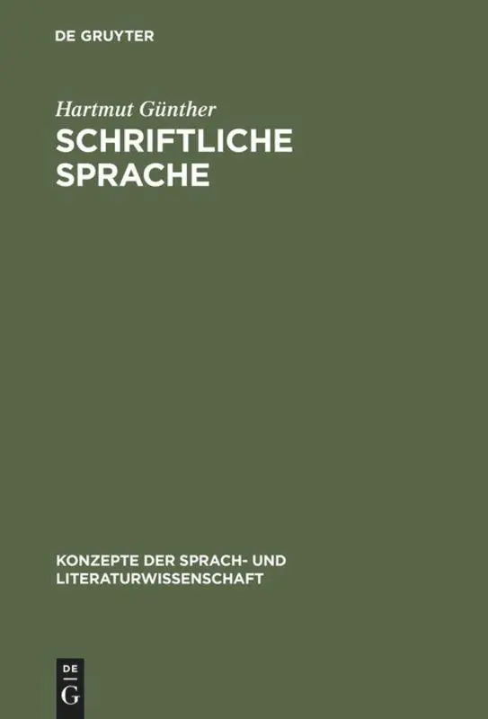 Cover: 9783484220409 | Schriftliche Sprache | Hartmut Günther | Buch | VI | Deutsch | 1988