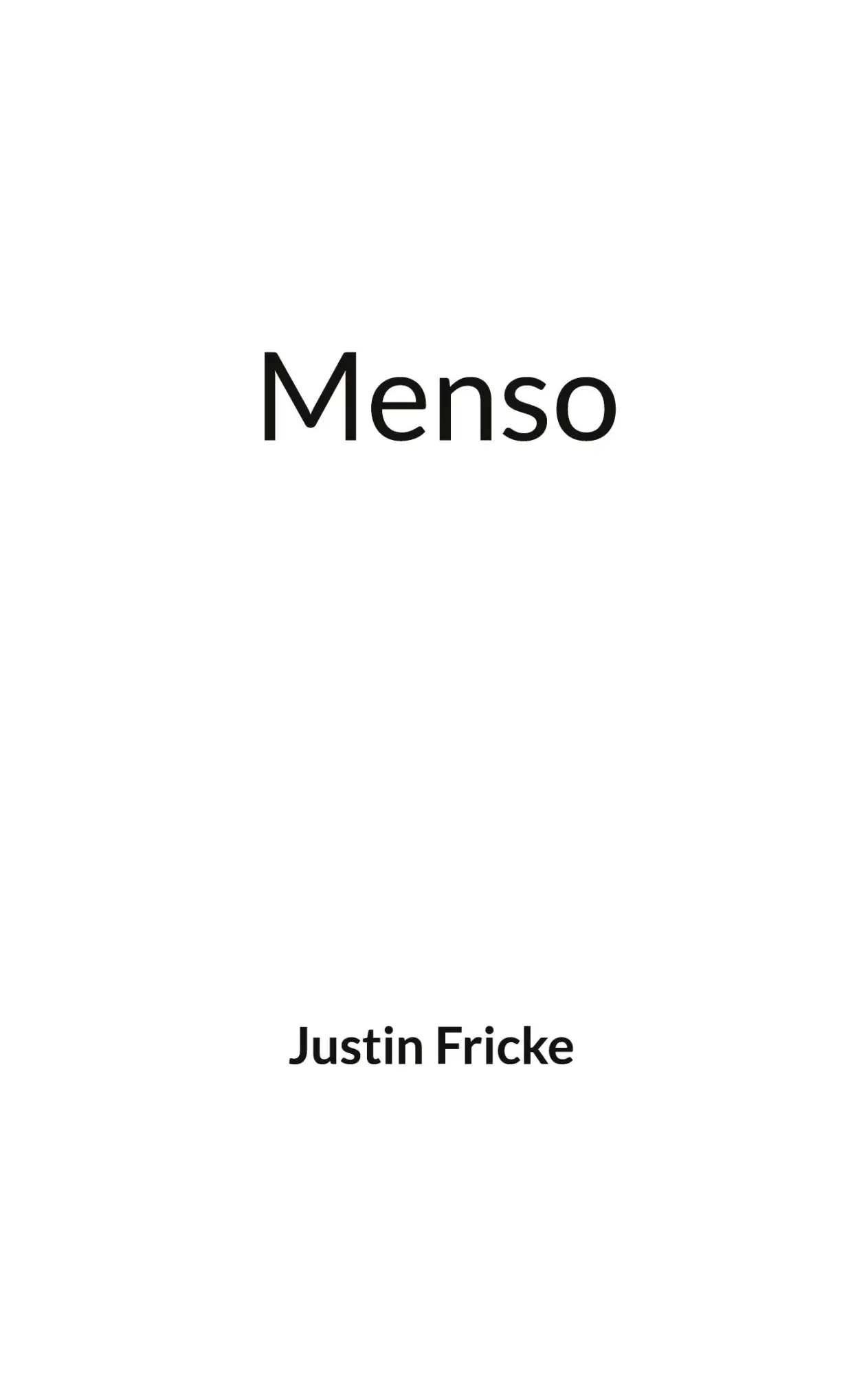 Cover: 9783848260409 | Menso | Justin Fricke | Taschenbuch | 418 S. | Deutsch | 2025
