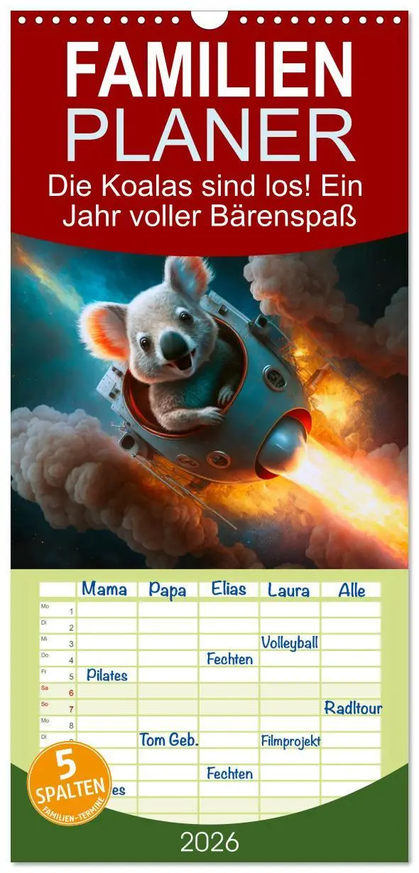 Cover: 9783516500509 | Familienplaner 2026 - Die Koalas sind los! Ein Jahr voller...