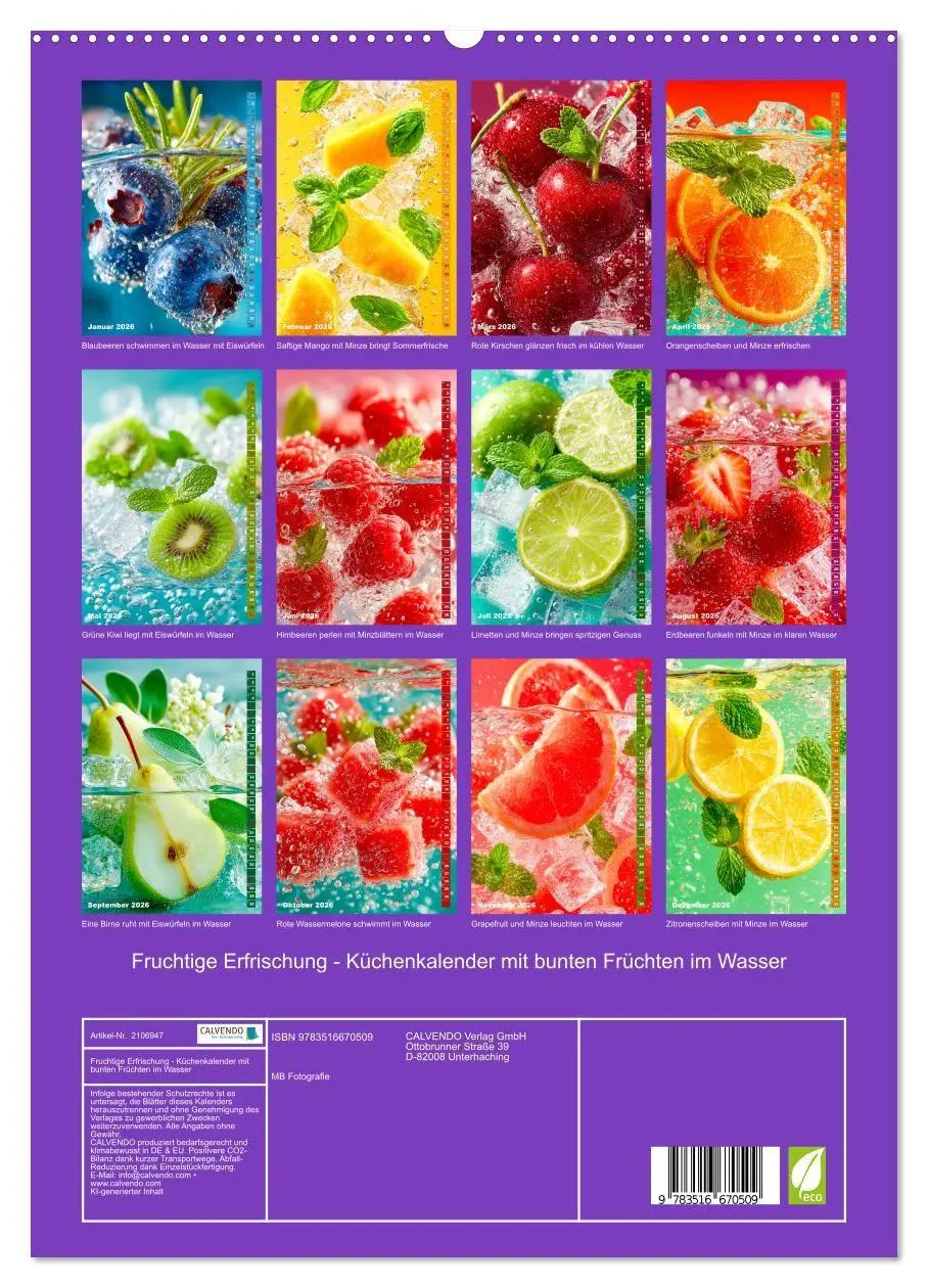 Bild: 9783516670509 | Fruchtige Erfrischung - Küchenkalender mit bunten Früchten im...