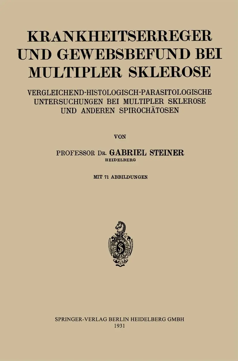 Cover: 9783662270509 | Krankheitserreger und Gewebsbefund bei Multipler Sklerose | Steiner