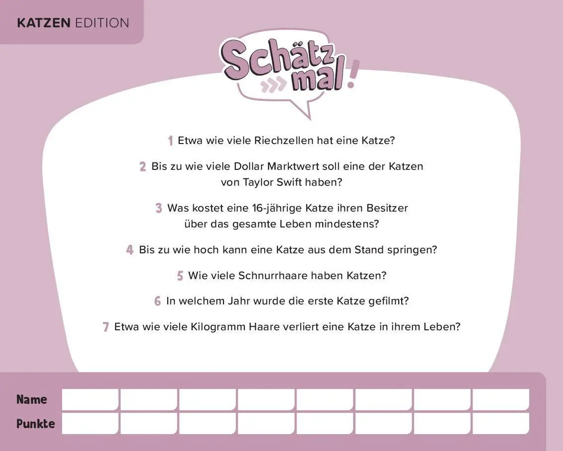 Bild: 9783989760509 | Schätz mal! Katzen Edition | Das Quiz mit Lach- und Staungarantie