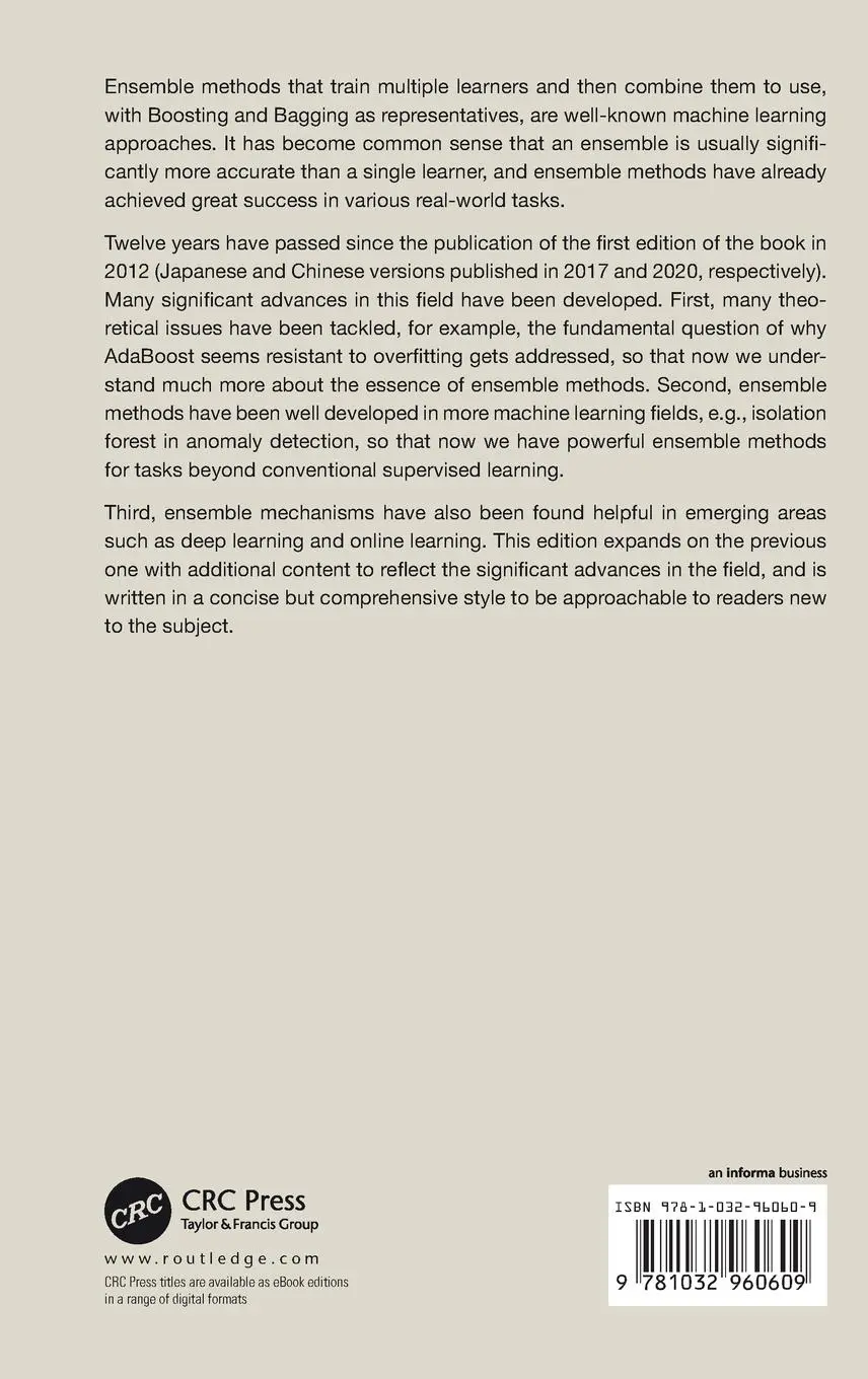 Rückseite: 9781032960609 | Ensemble Methods | Foundations and Algorithms | Zhi-Hua Zhou | Buch