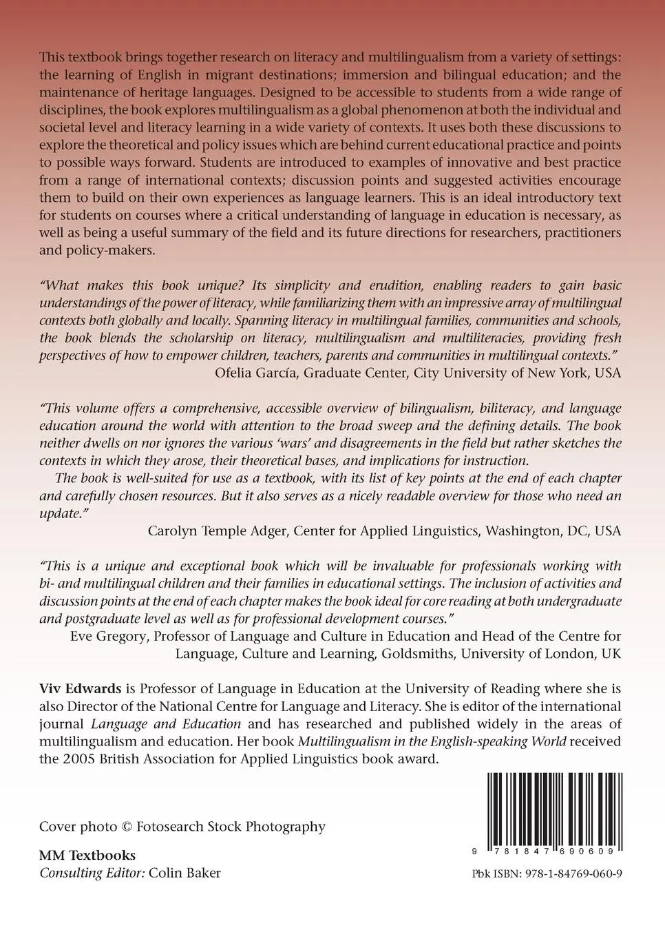 Rückseite: 9781847690609 | Learning to be Literate | Multilingual Perspectives | Viv Edwards