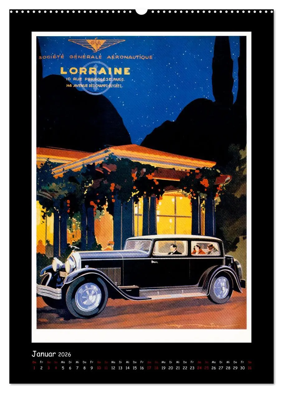 Bild: 9783516350609 | Historische Automobilplakate (Wandkalender 2026 DIN A2 hoch),...
