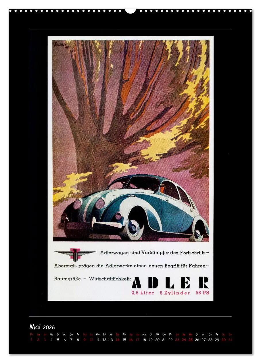 Bild: 9783516350609 | Historische Automobilplakate (Wandkalender 2026 DIN A2 hoch),...