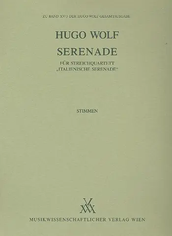Cover: 9790500250609 | Italienische Serenade für Streichquartett Stimmen | Hugo Wolf