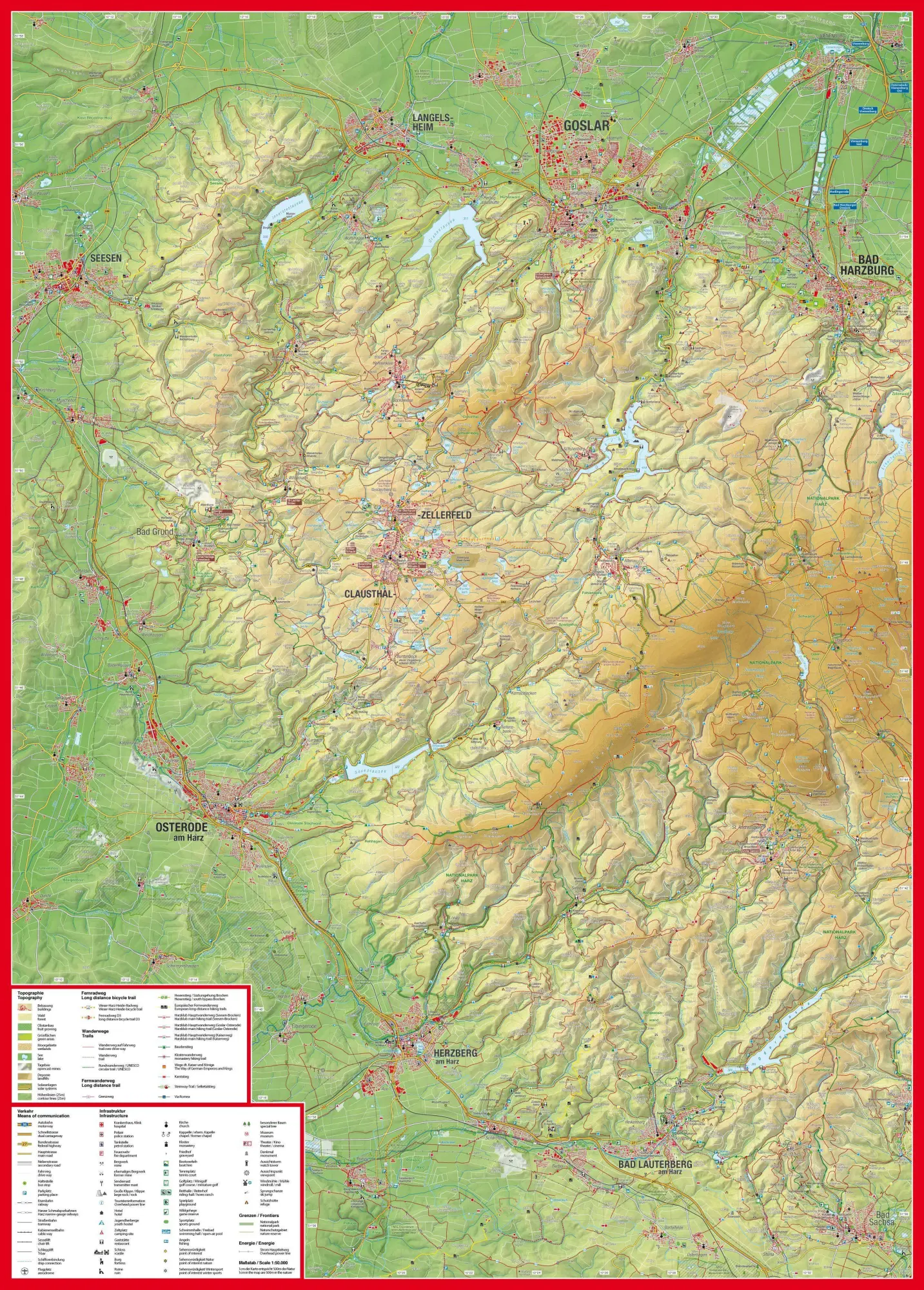 Bild: 4251405900709 | Wanderkarte Der Westliche Harz 1:50.000 | Georelief Dresden | Deutsch