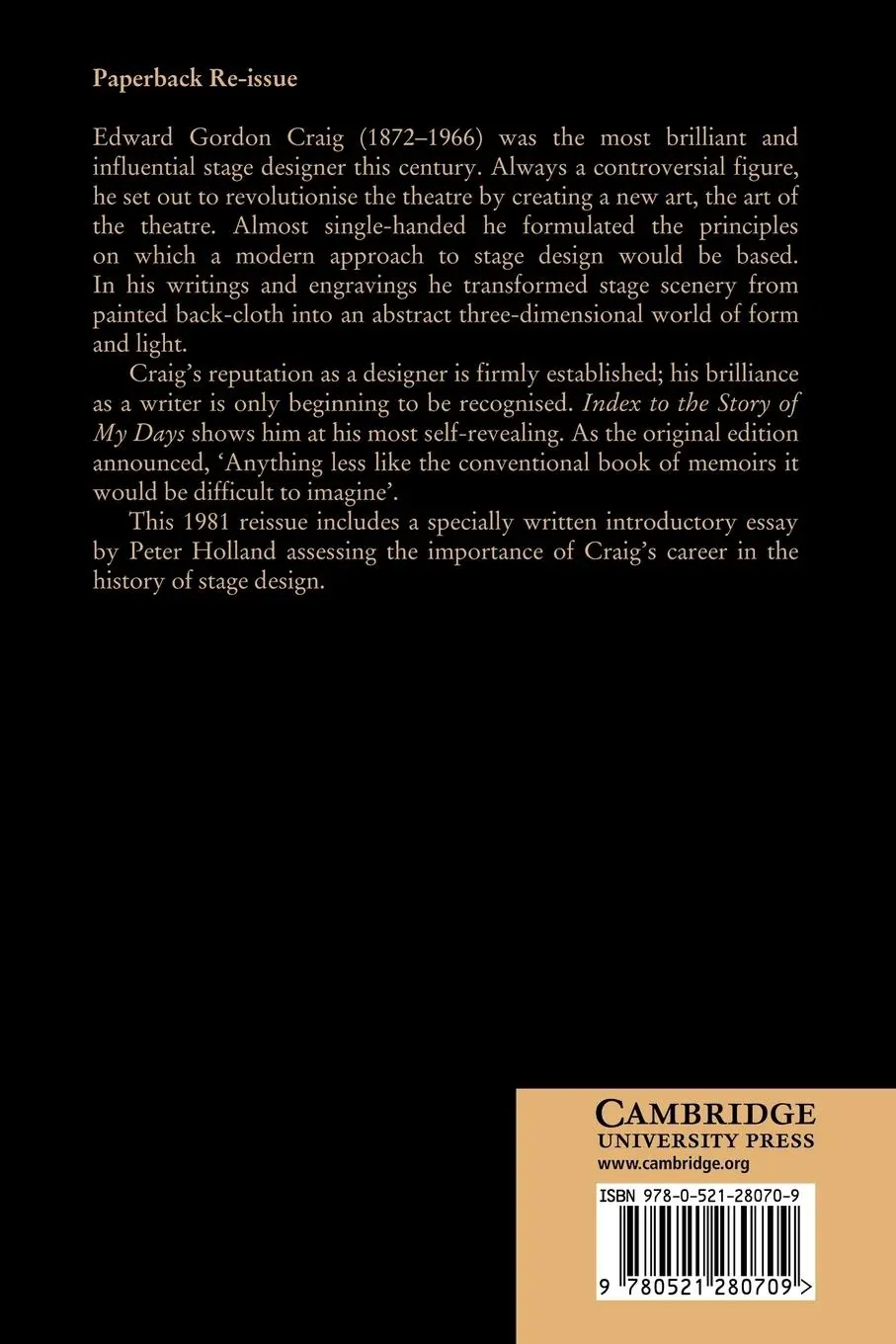 Rückseite: 9780521280709 | Index to the Story of My Days | Some Memoirs of Edward Gordon Craig
