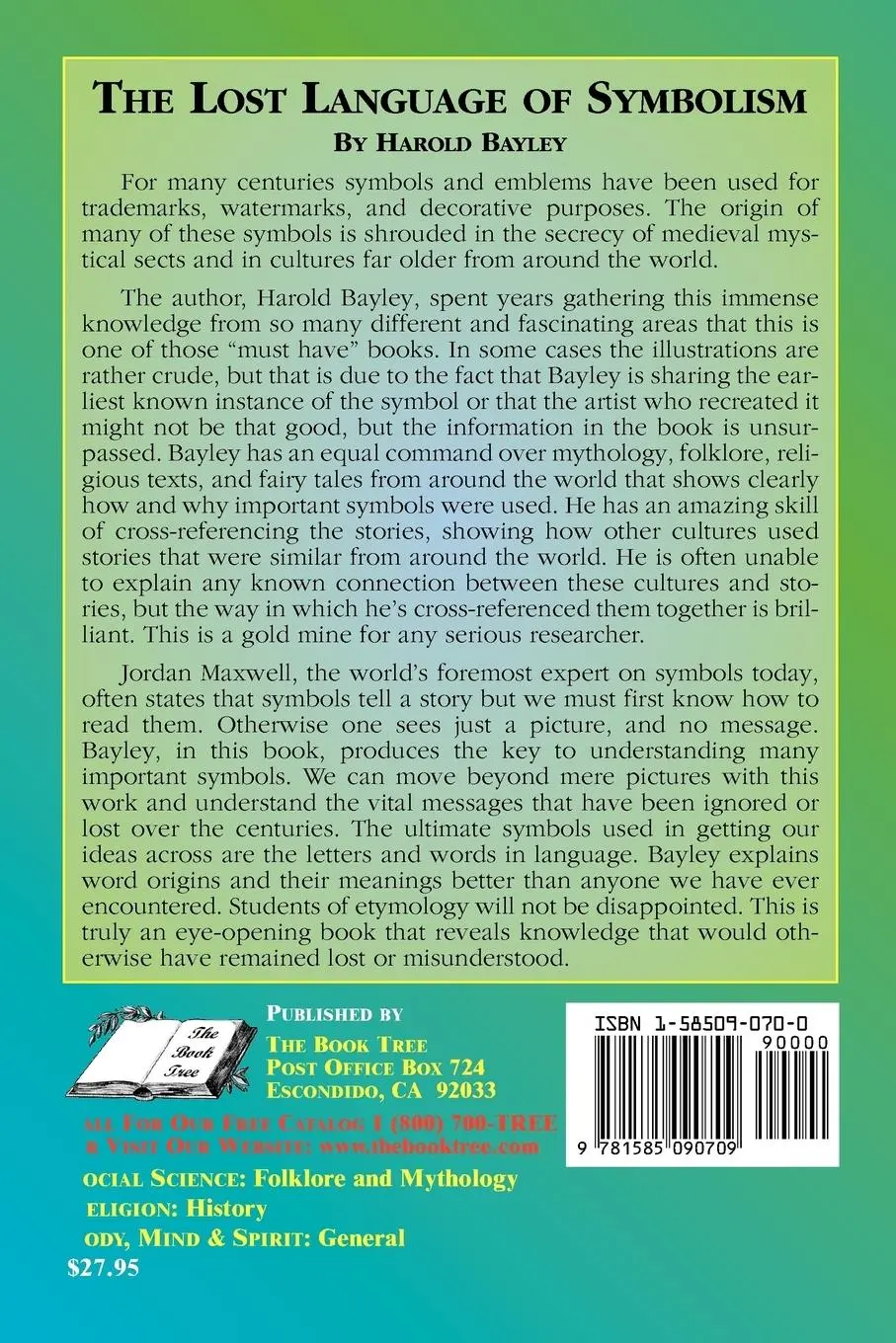 Rückseite: 9781585090709 | The Lost Language of Symbolism | Harold Bayley | Taschenbuch | 2000