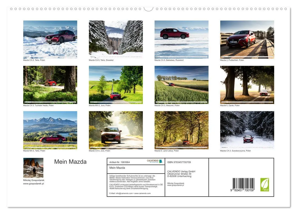 Bild: 9783457700709 | Mein Mazda (hochwertiger Premium Wandkalender 2026 DIN A2 quer),...