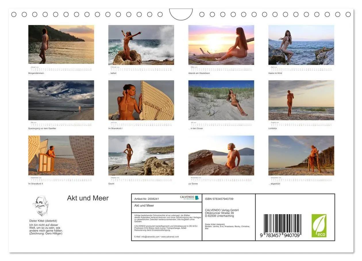 Bild: 9783457940709 | Akt und Meer (Wandkalender 2026 DIN A4 quer), CALVENDO Monatskalender
