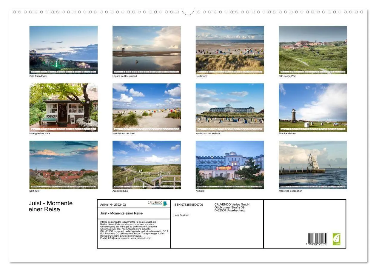 Bild: 9783569500709 | Juist - Momente einer Reise (Wandkalender 2027 DIN A2 quer),...
