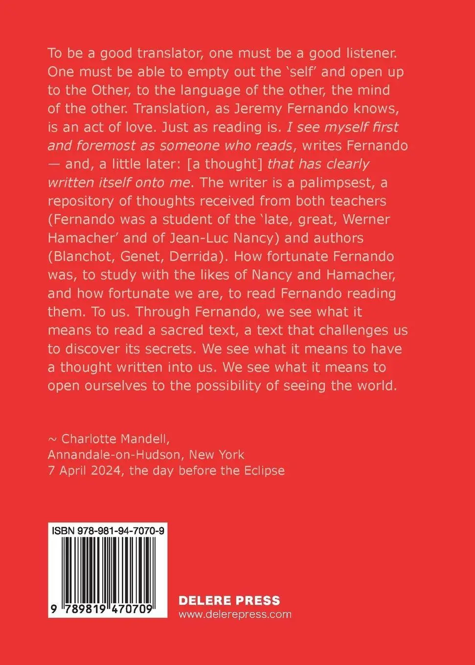 Rückseite: 9789819470709 | translating love | Jeremy Fernando (u. a.) | Taschenbuch | Englisch