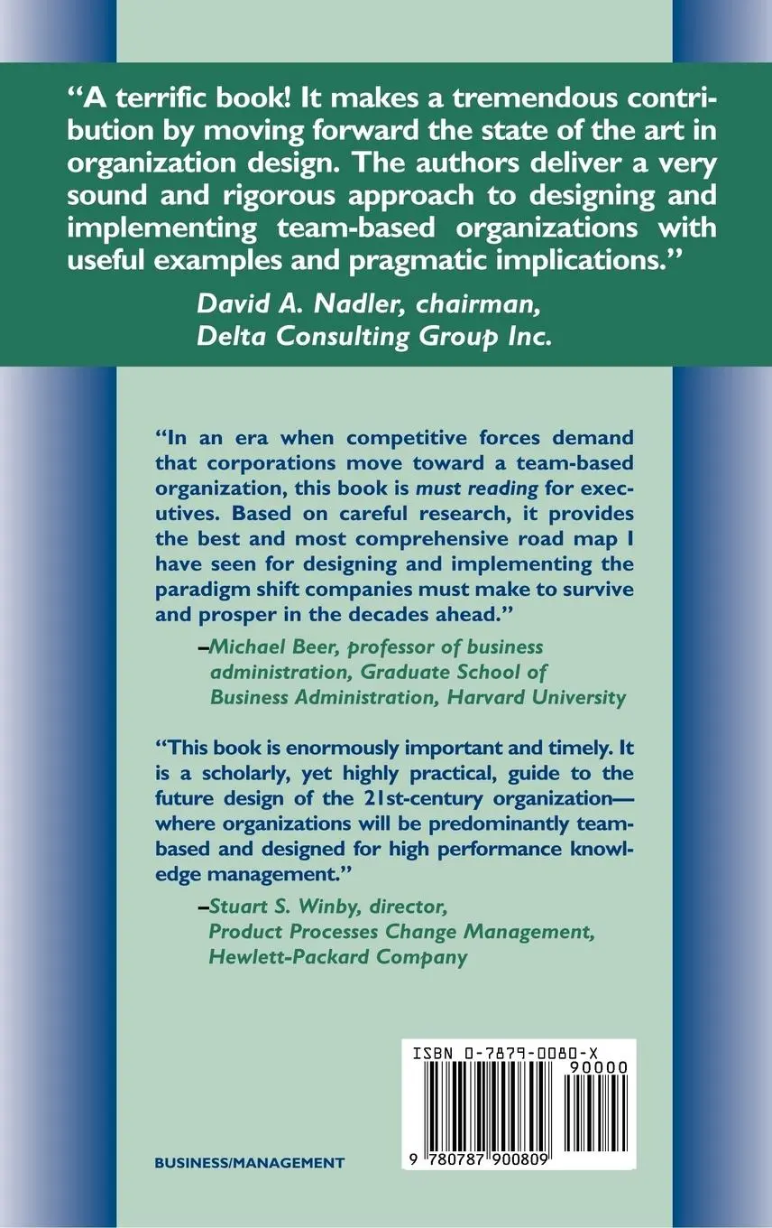 Rückseite: 9780787900809 | Designing Team-Based Organizations | New Forms for Knowledge Work