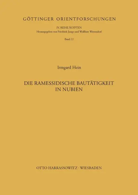 Cover: 9783447030809 | Die ramessidische Bautätigkeit in Nubien | Irmgard Hein | Taschenbuch