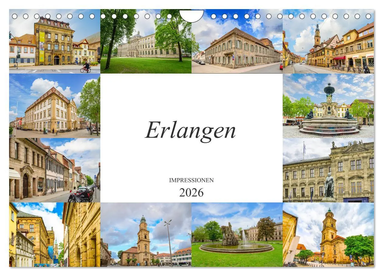 Cover: 9783457790809 | Erlangen Impressionen (Wandkalender 2026 DIN A4 quer), CALVENDO...