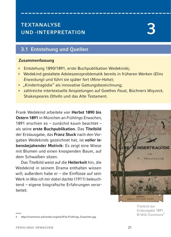 Rückseite: 9783804420809 | Frühlings Erwachen - Textanalyse und Interpretation | Frank Wedekind