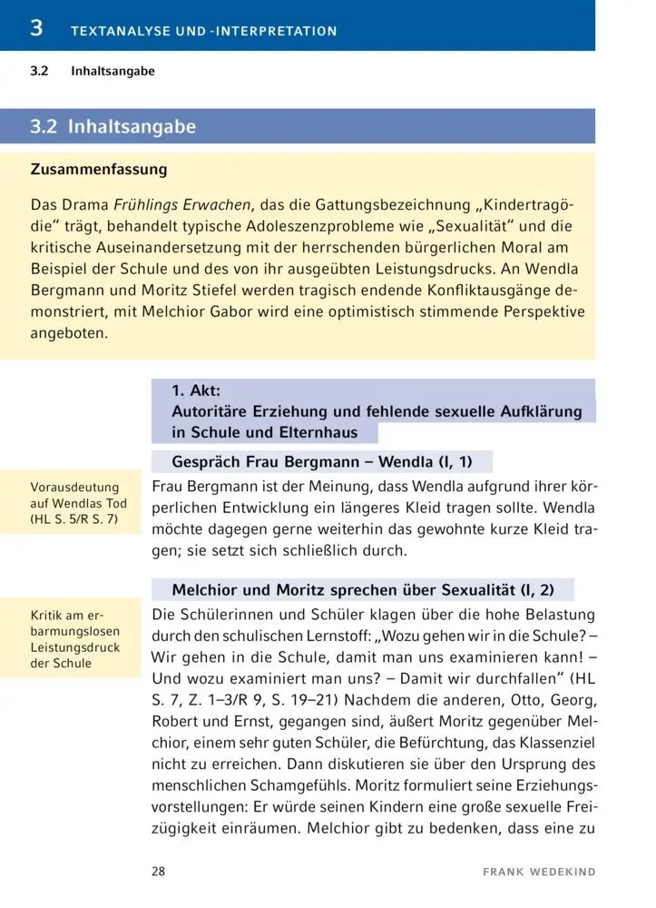 Bild: 9783804420809 | Frühlings Erwachen - Textanalyse und Interpretation | Frank Wedekind