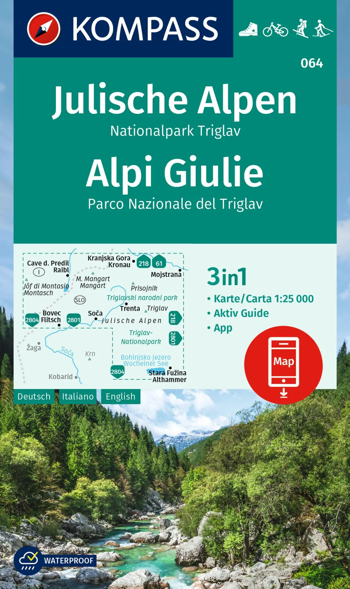 Cover: 9783991540809 | KOMPASS Wanderkarte 064 Julische Alpen, Nationalpark Triglav / Alpi...