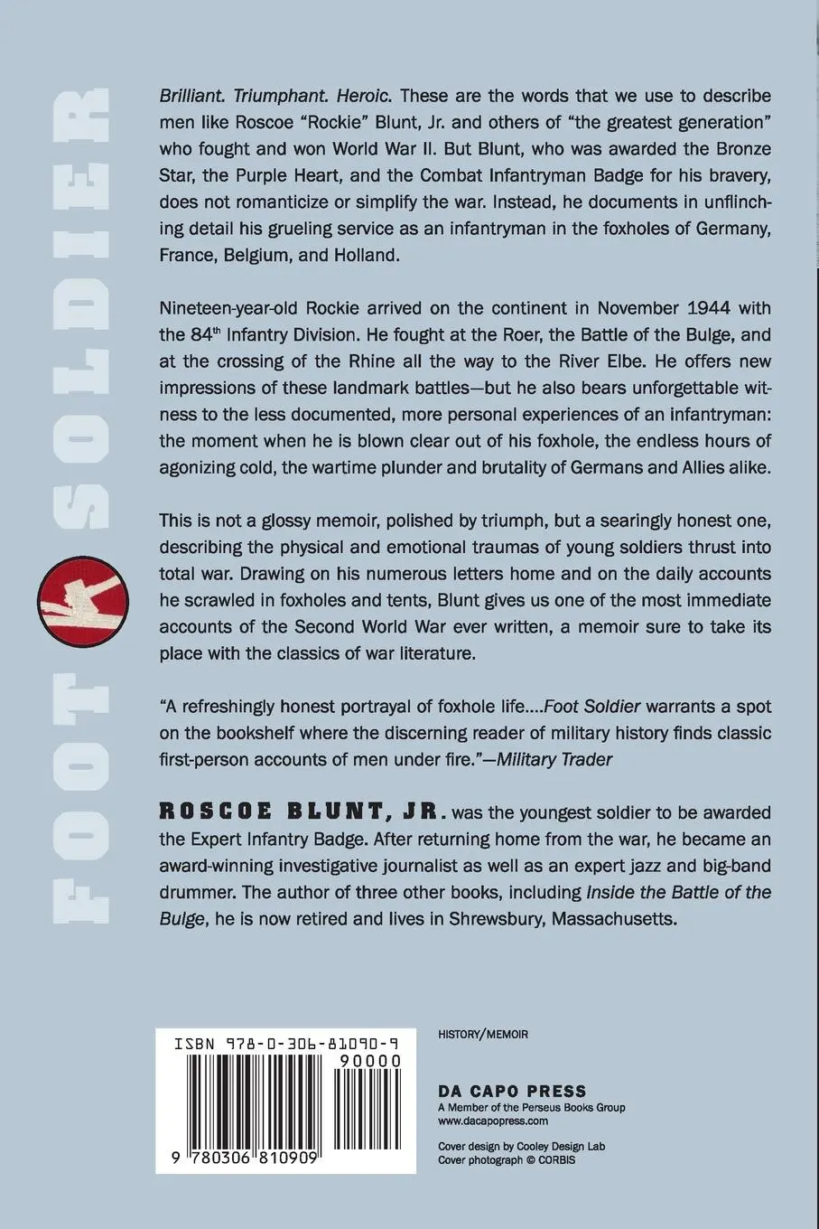 Rückseite: 9780306810909 | Foot Soldier | A Combat Infantryman's War In Europe | Blunt | Buch