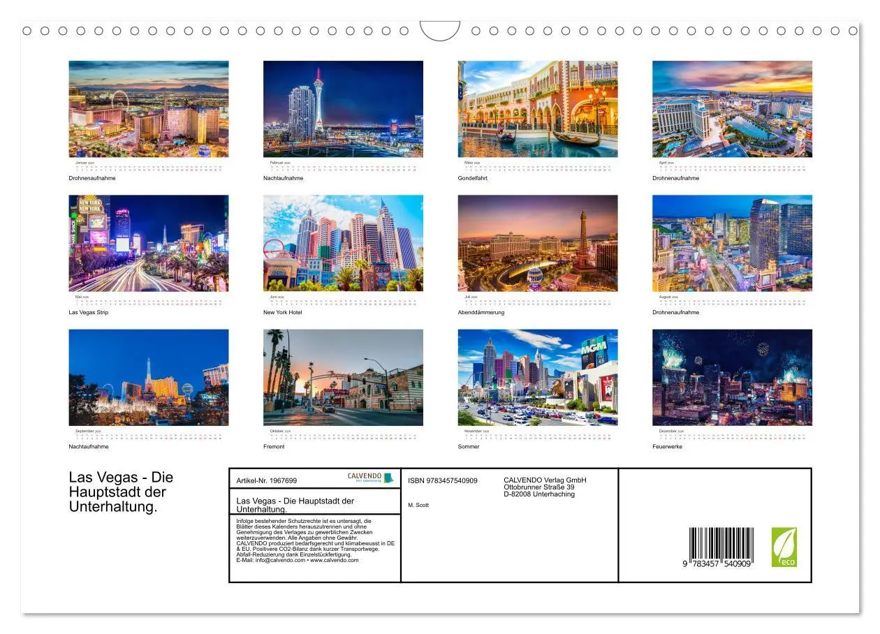 Bild: 9783457540909 | Las Vegas - Die Hauptstadt der Unterhaltung. (Wandkalender 2026 DIN...