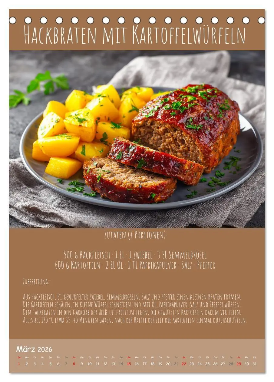 Bild: 9783516700909 | REZEPTE - Kochen in der Heißluftfritteuse (Tischkalender 2026 DIN...